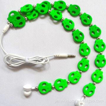 Necklace earphones, CE and FCC certified, 3.5mm plug